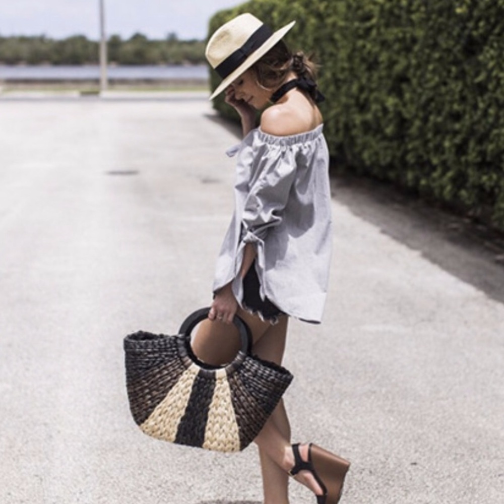 Shein Off Shoulder Gray Top